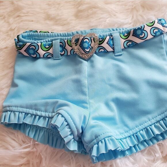 Two Piece Blue and Heart Print Bathing Suit Size 12M - Picture 6 of 8